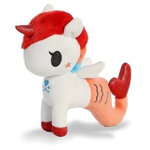 Tokidoki Aurora Cora Mermicorno Plush 7.5” Red Tail Multicolor Unicorn